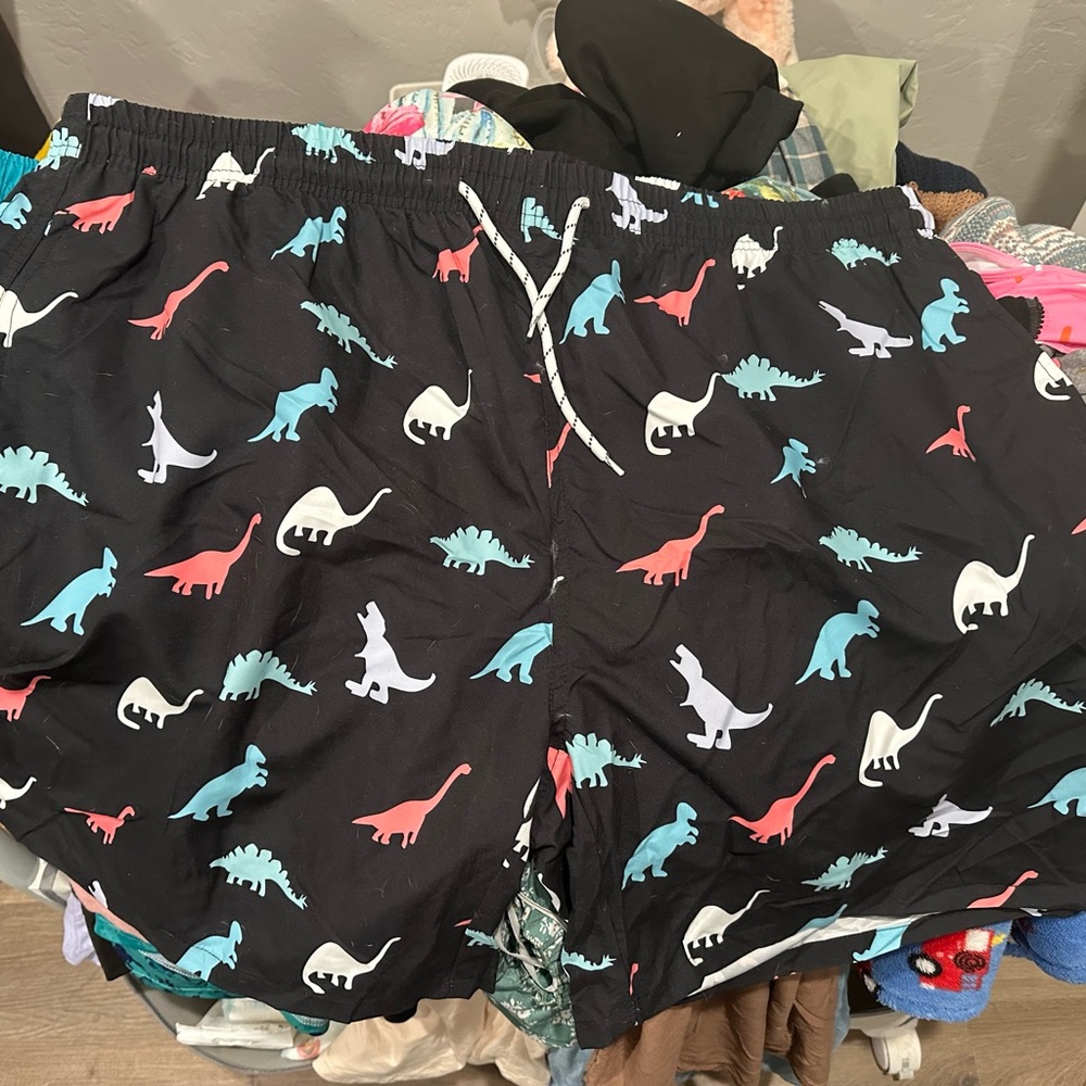 Dinosaur Print - Black, Red, Blue, White